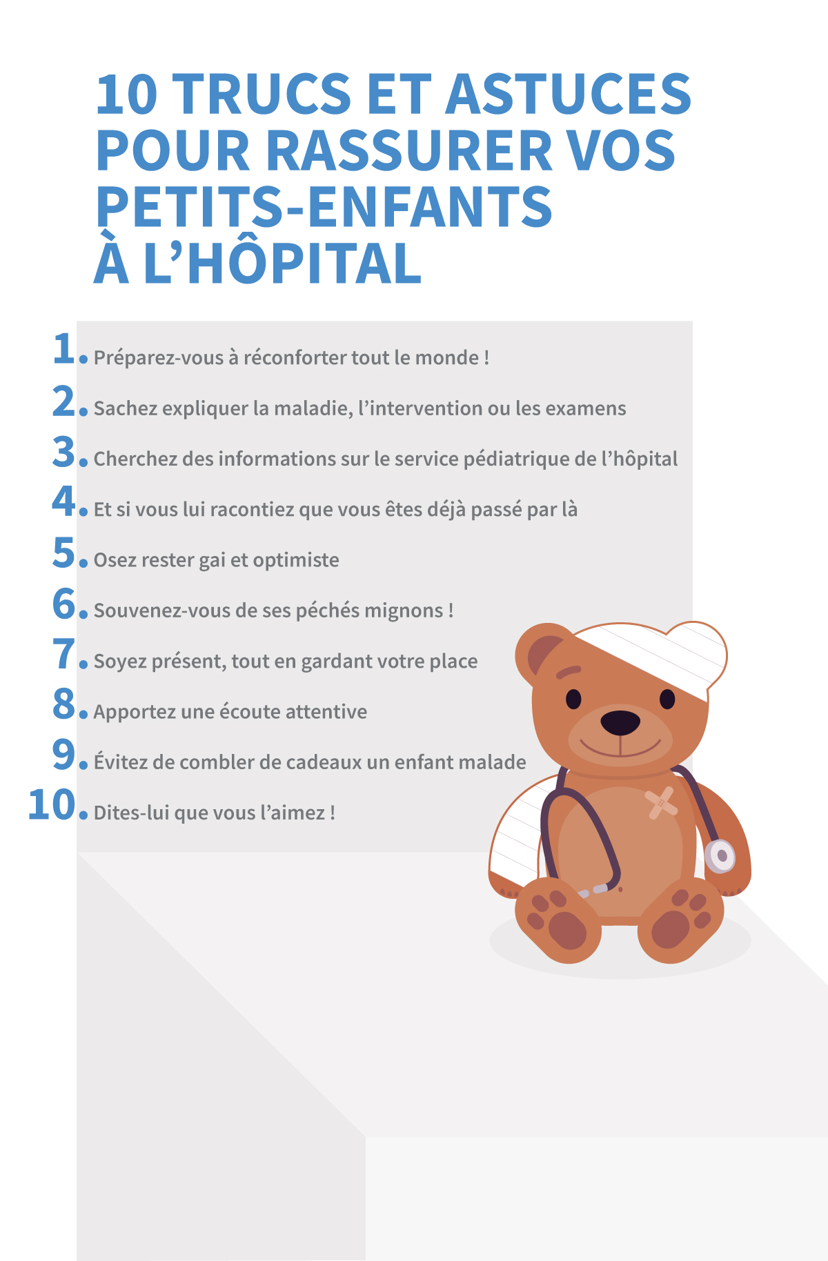 10 trucs et astuces pour rassurer vos petits-enfants à l'hôpital